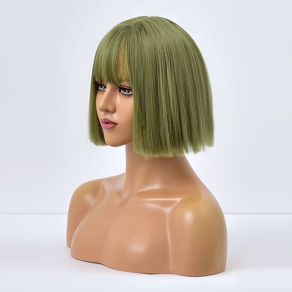 costume accessories short bob wig with bangs synthetic wigs for women green pink blonde for cosplay natural party daily hair heat resist, Silver
costume accessories short bob wig with bangs synthetic wigs for women green pink blonde for cosplay natural party daily hair heat resist, Silver