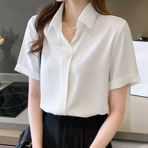 korean women shirt chiffon blouses for short sleeve shirts woman white polo neck pullover blouse ol 210604
korean women shirt chiffon blouses for short sleeve shirts woman white polo neck pullover blouse ol 210604