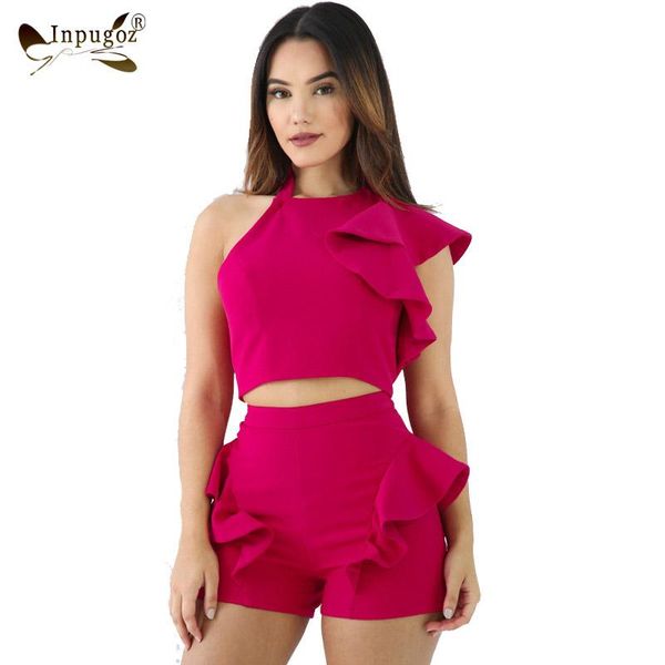 elegant design ruffed sleeve halter crop with shorts summer women suits women's tracksuits, Gray
elegant design ruffed sleeve halter crop with shorts summer women suits women's tracksuits, Gray