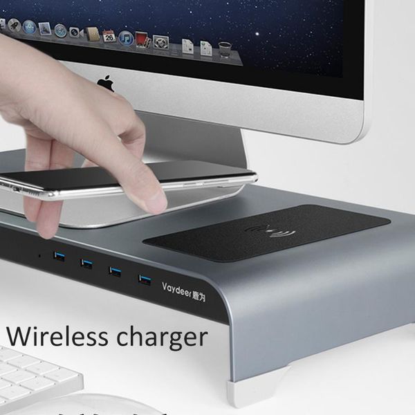 hubs computer monitor storage bracket with usb 3.0 hub wireless phone charger aluminum alloy table pc mouse keyboard shelf
hubs computer monitor storage bracket with usb 3.0 hub wireless phone charger aluminum alloy table pc mouse keyboard shelf
