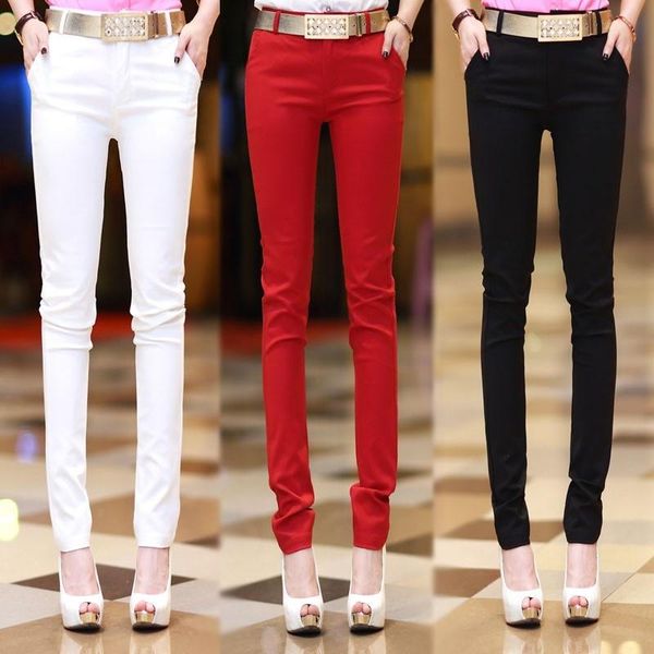 women's pants & capris summer spring women solid color long pencil thin office laides work trousers sashes slim fit suit pantalon femme, Black;white
women's pants & capris summer spring women solid color long pencil thin office laides work trousers sashes slim fit suit pantalon femme, Black;white