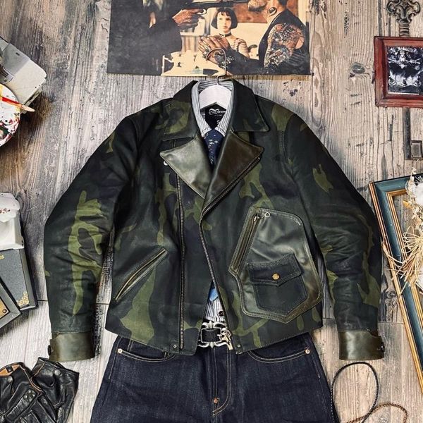men's leather & faux yrbrand .2021 genuine jacket.quality heavy oil wax canvas coat.camouflage spliced clothes., Black
men's leather & faux yrbrand .2021 genuine jacket.quality heavy oil wax canvas coat.camouflage spliced clothes., Black