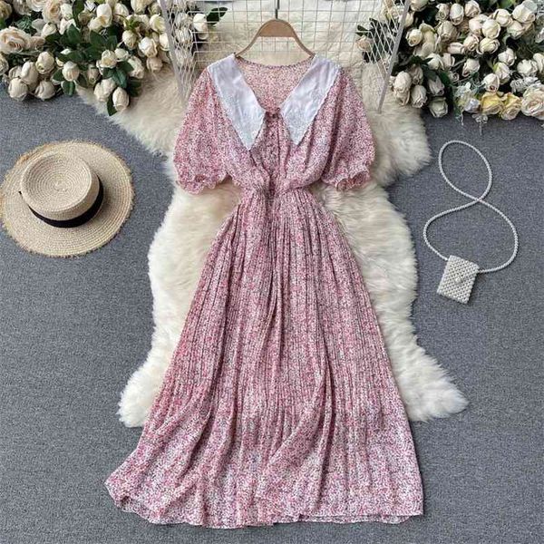 women fashion floral print a-line dress sweet baby collar button slim pleated chiffon holiday clothes vestidos s228 210527, Black;gray
women fashion floral print a-line dress sweet baby collar button slim pleated chiffon holiday clothes vestidos s228 210527, Black;gray