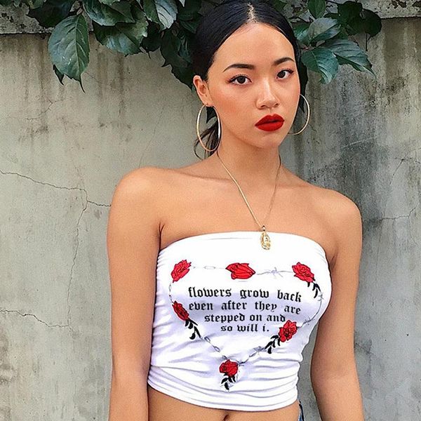 women's tanks & camis 2021 summer women strapless tube flower printed bandeau letters streetwear off shoulder crop, White
women's tanks & camis 2021 summer women strapless tube flower printed bandeau letters streetwear off shoulder crop, White