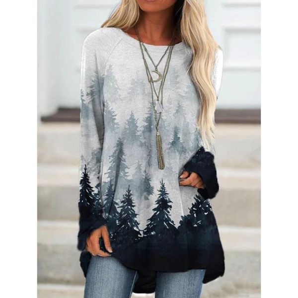 women's t-shirt fashion mountain treeprint long sleeve shirts & casual round neck loose cotton pullover sweatshirt plus, White
women's t-shirt fashion mountain treeprint long sleeve shirts & casual round neck loose cotton pullover sweatshirt plus, White