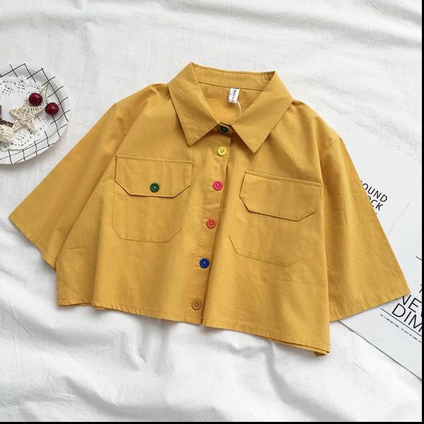 summer harajuku collar crop women blouses white korean cute button short clothing vintage loose green linen femme
summer harajuku collar crop women blouses white korean cute button short clothing vintage loose green linen femme
