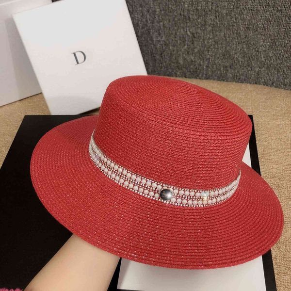 new ceramic pearl drill hat summer beach holiday sun hat temperament lady straw hat, Black;white
new ceramic pearl drill hat summer beach holiday sun hat temperament lady straw hat, Black;white