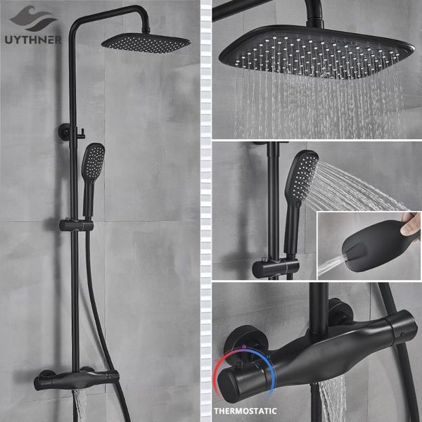 bathroom thermostatic shower faucet black rain mixer tap wall mounted bathtub system set sets
bathroom thermostatic shower faucet black rain mixer tap wall mounted bathtub system set sets