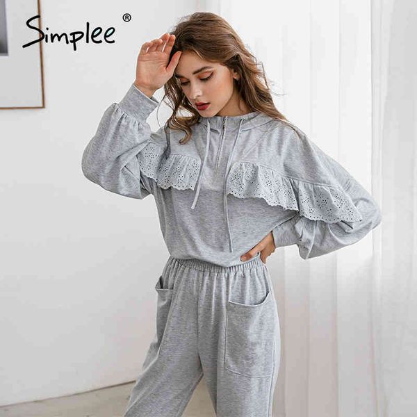 casual solid drawstring lace tracksuit women spliced elastic band pockets two piece set home autumn winter sport suit 210414, Black
casual solid drawstring lace tracksuit women spliced elastic band pockets two piece set home autumn winter sport suit 210414, Black