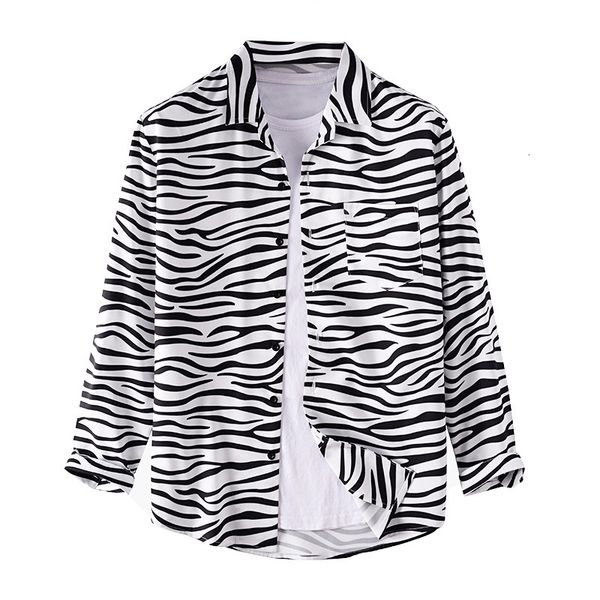 men's casual shirts european and american long sleeve lapel striped printed pattern t0588 6gok, White;black
men's casual shirts european and american long sleeve lapel striped printed pattern t0588 6gok, White;black