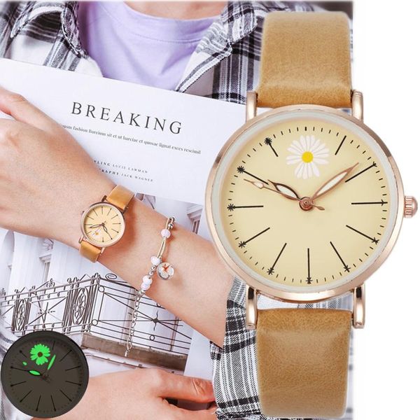 wristwatches luxury daisy flower woman's watches luminous leather ladies bracelet set elegant girls clock dress montre femme, Slivery;brown
wristwatches luxury daisy flower woman's watches luminous leather ladies bracelet set elegant girls clock dress montre femme, Slivery;brown