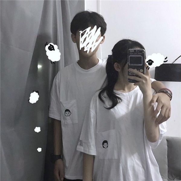 women's t-shirt 2021 spring summer short-sleeved for men women couples korean shirt student loose half-sleeved clothes, White
women's t-shirt 2021 spring summer short-sleeved for men women couples korean shirt student loose half-sleeved clothes, White