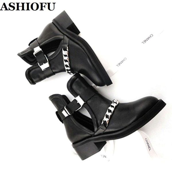 boots ashiofu style women's block heels belt-buckle iron chain classic autumn party fashion ankle shoes, Black
boots ashiofu style women's block heels belt-buckle iron chain classic autumn party fashion ankle shoes, Black
