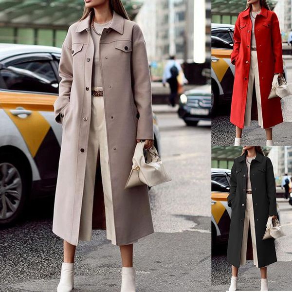 women's trench coats fall/winter 2021 single-breasted lapel casual mid-length woolen windbreaker jacket, Tan;black
women's trench coats fall/winter 2021 single-breasted lapel casual mid-length woolen windbreaker jacket, Tan;black
