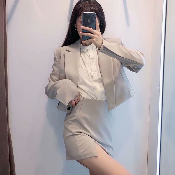 high waist suit skirt solid color bag hip skirts slim slimming mini split for women 210521, Black
high waist suit skirt solid color bag hip skirts slim slimming mini split for women 210521, Black