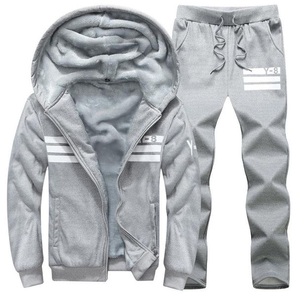 men's tracksuits 2021 tracksuit men fleece hooded 2 pieces set sweatshirt + sweatpants sportswear zipper hoodies casual sets mens cloth, Gray
men's tracksuits 2021 tracksuit men fleece hooded 2 pieces set sweatshirt + sweatpants sportswear zipper hoodies casual sets mens cloth, Gray