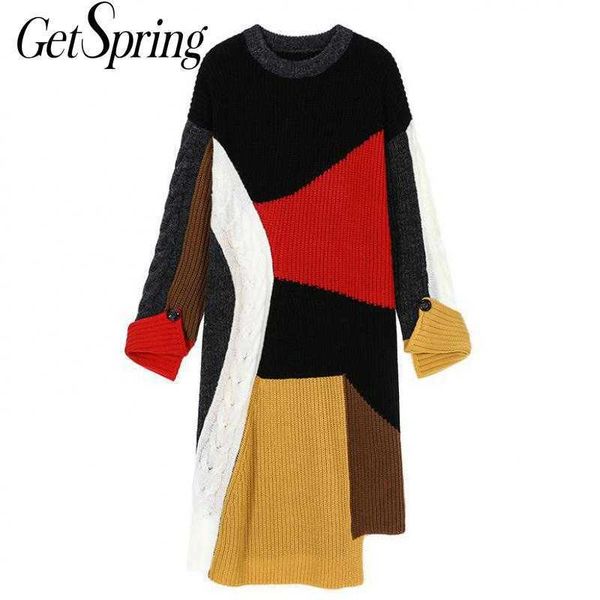 getspring women dress patchwork contrast color full sleeve ankle length dresses loose autunmn winter 210601, Black;gray
getspring women dress patchwork contrast color full sleeve ankle length dresses loose autunmn winter 210601, Black;gray