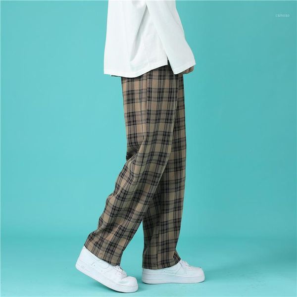 men's pants 2021 autumn japanese retro male korean version trend plaid loose straight wide-leg casual trousers joggers recommend, Black
men's pants 2021 autumn japanese retro male korean version trend plaid loose straight wide-leg casual trousers joggers recommend, Black