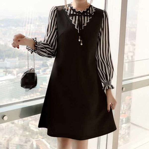 casual dresses 2021 spring autumn women long sleeve office lady patchwork fake faux two piece striped bow tie shirt dress 5xl 4x da271, Black;gray
casual dresses 2021 spring autumn women long sleeve office lady patchwork fake faux two piece striped bow tie shirt dress 5xl 4x da271, Black;gray