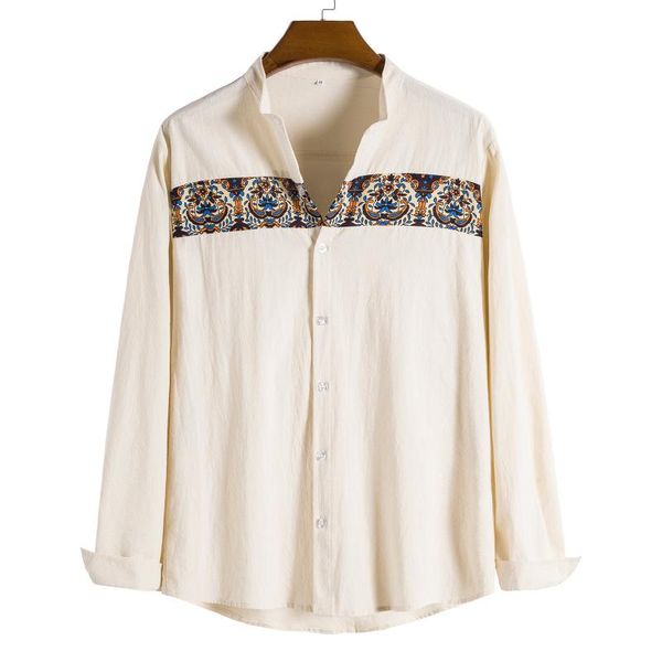 men's casual shirts ethnic style floral print shirt autumn long sleeve single breasted button stand collar women verano mujer #t3g, White;black
men's casual shirts ethnic style floral print shirt autumn long sleeve single breasted button stand collar women verano mujer #t3g, White;black