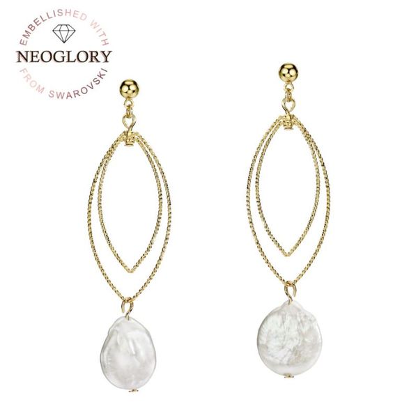 neoglory freshwater pearl long geometric earrings gold color elegant anomalistic style for lady holiday anniversary gift dangle & chandelier, Silver
neoglory freshwater pearl long geometric earrings gold color elegant anomalistic style for lady holiday anniversary gift dangle & chandelier, Silver