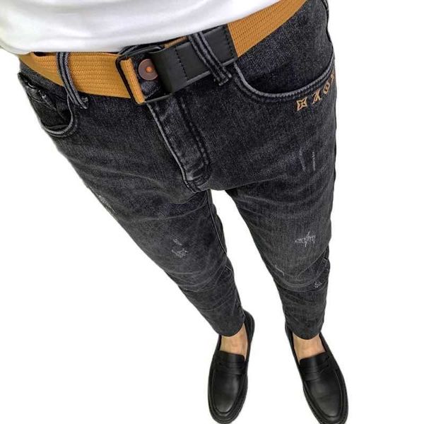 men's casual spring jeans, embroidered pencil pants, fashion brand, elastic, slim fit, korean, 2021 new series, Blue
men's casual spring jeans, embroidered pencil pants, fashion brand, elastic, slim fit, korean, 2021 new series, Blue