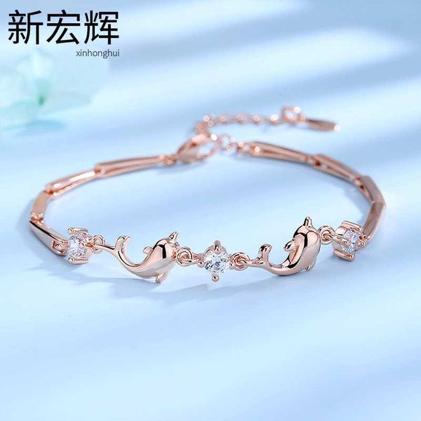 korean female rose golden dolphin bracelet shining diamond bracelet temperament student mori hand jewelry, Golden;silver
korean female rose golden dolphin bracelet shining diamond bracelet temperament student mori hand jewelry, Golden;silver