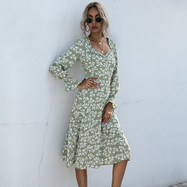 casual dresses floral print woman dress long sleeve v neck slim midi women 2021 autumn winter elegant for femme robe, Black;gray
casual dresses floral print woman dress long sleeve v neck slim midi women 2021 autumn winter elegant for femme robe, Black;gray