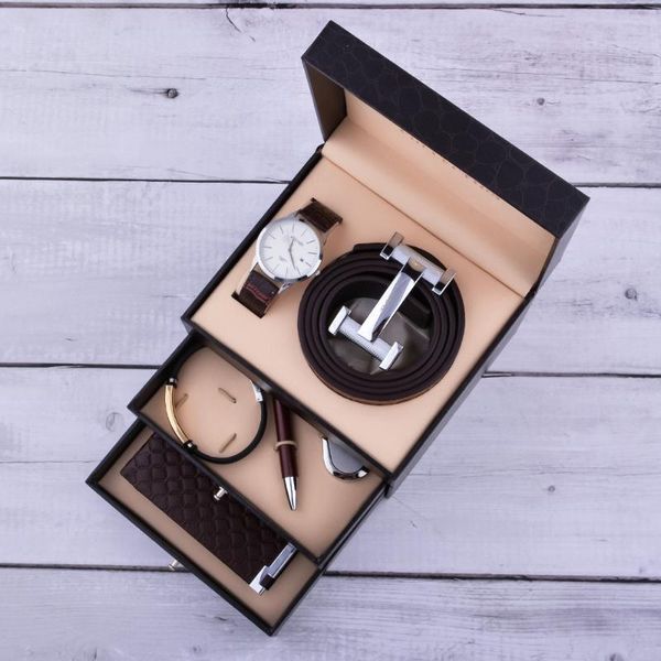 wristwatches three-layer gift box set men's high-end watch leather wallet first layer belt to send father's day birthday, Slivery;brown
wristwatches three-layer gift box set men's high-end watch leather wallet first layer belt to send father's day birthday, Slivery;brown