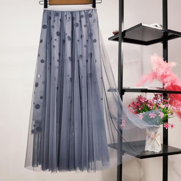 perspective tulle long skirts for women summer polka dot print maxi skirt female high waist pleated midi faldas mujer, Black
perspective tulle long skirts for women summer polka dot print maxi skirt female high waist pleated midi faldas mujer, Black