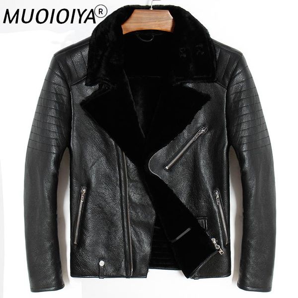 men's leather & faux .mens plus size genuine jacket.motor biker sheep fur coat,winter warm 100% sheepskin clothes.soft shearling, Black
men's leather & faux .mens plus size genuine jacket.motor biker sheep fur coat,winter warm 100% sheepskin clothes.soft shearling, Black