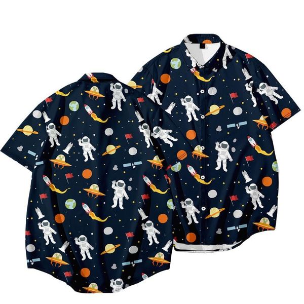 men's casual shirts loose short-sleeved shirt outer space printing series large size summer for man, White;black
men's casual shirts loose short-sleeved shirt outer space printing series large size summer for man, White;black