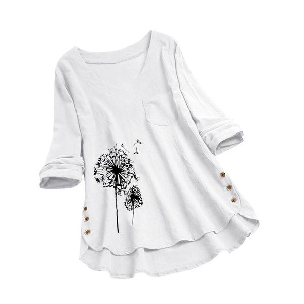 women's blouses & shirts dandelion floral printed women long sleeve cotton print girl loose casual harajuku style cute femme t-shirt bl, White
women's blouses & shirts dandelion floral printed women long sleeve cotton print girl loose casual harajuku style cute femme t-shirt bl, White