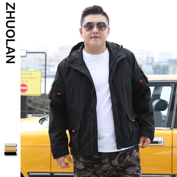 fashion fat man hooded work jacket loose zipper oversize men's coat 300kg, Black;brown
fashion fat man hooded work jacket loose zipper oversize men's coat 300kg, Black;brown