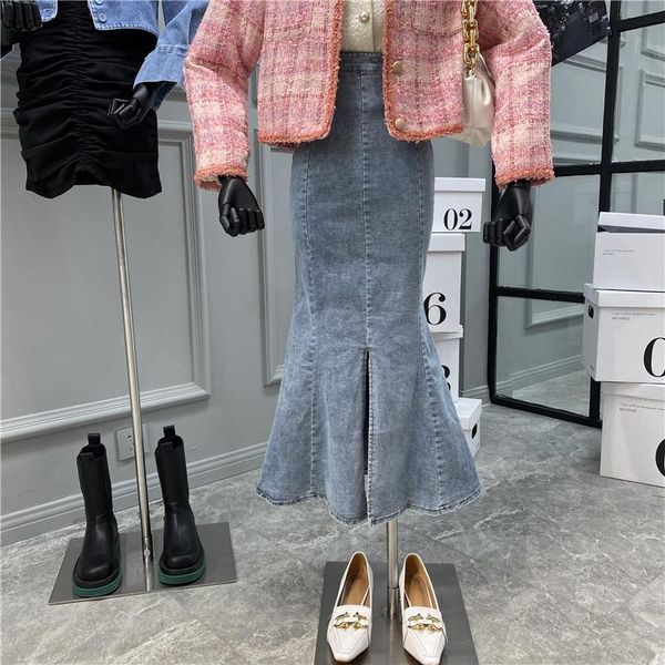 skirts washed cowboy fishtail skirt 2021 medium and long high-waisted slim body-hugging stretch slit wrap hip, Black
skirts washed cowboy fishtail skirt 2021 medium and long high-waisted slim body-hugging stretch slit wrap hip, Black
