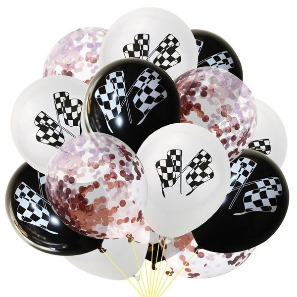 15pcs 12 inches black white racing flag latex balloons race car themed party confetti kids happy birthday supplie decoration
15pcs 12 inches black white racing flag latex balloons race car themed party confetti kids happy birthday supplie decoration