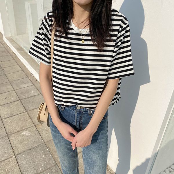 women's tracksuits 2021 summer t shirt female o-neck striped print casual cotton t-shirts short sleeve for tees v929, Gray
women's tracksuits 2021 summer t shirt female o-neck striped print casual cotton t-shirts short sleeve for tees v929, Gray