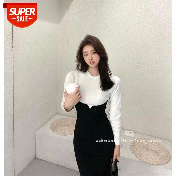 21 world fragrant grandma black and white fight reception waist thin dress female bi-inside knit long skirt #v00s, White;black
21 world fragrant grandma black and white fight reception waist thin dress female bi-inside knit long skirt #v00s, White;black