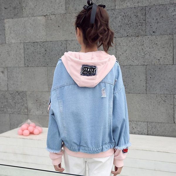 women's jackets women autumn spring turn-down collar single breasted hole denim outerwear loose casual cotton spliced harajuku zx779, Black;brown
women's jackets women autumn spring turn-down collar single breasted hole denim outerwear loose casual cotton spliced harajuku zx779, Black;brown