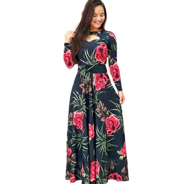 women elegant dress spring autumn 2021 casual bohmia flower print maxi dresses fashion hollow out tunic vestidos plus size, Black;gray
women elegant dress spring autumn 2021 casual bohmia flower print maxi dresses fashion hollow out tunic vestidos plus size, Black;gray