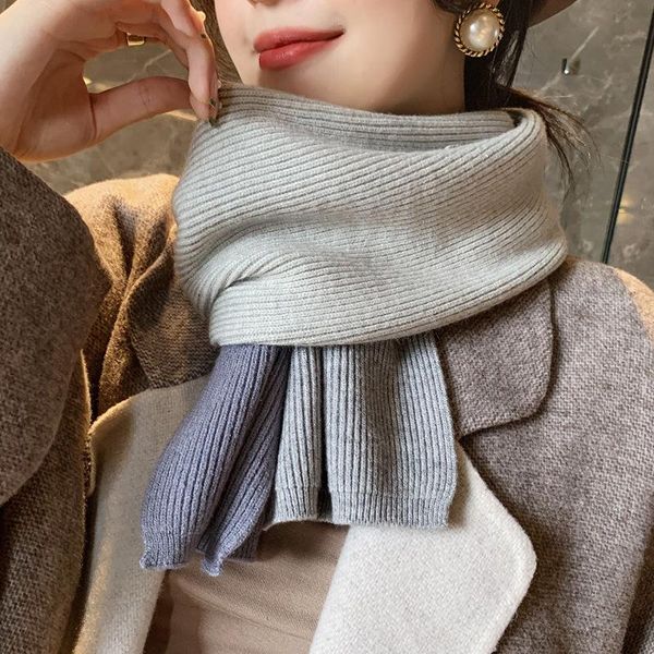 scarves autumn and winter knitted wool scarf women's long gradient color stitching wild net red thick warm neckerchief, Blue;gray
scarves autumn and winter knitted wool scarf women's long gradient color stitching wild net red thick warm neckerchief, Blue;gray