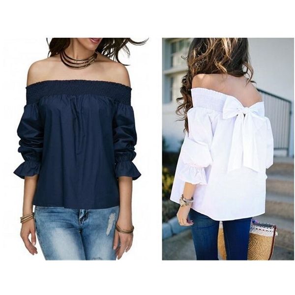 women blouses off shoulder bow female shirts fashion ruffle long sleeve tunics oversized white blueplus size xl x0521
women blouses off shoulder bow female shirts fashion ruffle long sleeve tunics oversized white blueplus size xl x0521