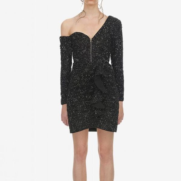 casual dresses mini dress women one shoulder sequin backless bodycon robe femme, Black;gray
casual dresses mini dress women one shoulder sequin backless bodycon robe femme, Black;gray