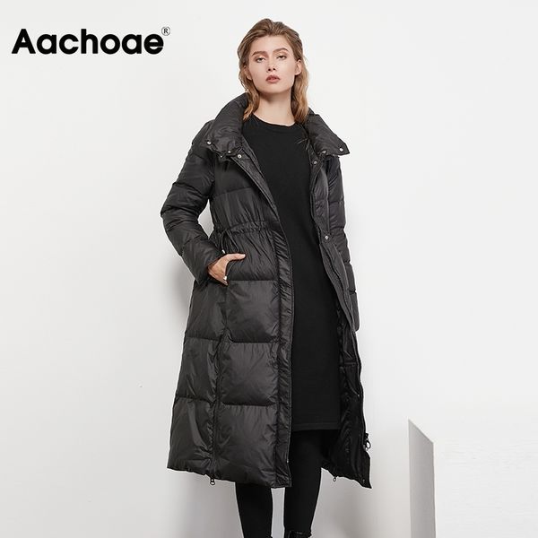 aachoae solid long womens coats long sleeve casual white duck down jacket drawstring thick warm a line coat winter femme veste 210413, Black
aachoae solid long womens coats long sleeve casual white duck down jacket drawstring thick warm a line coat winter femme veste 210413, Black
