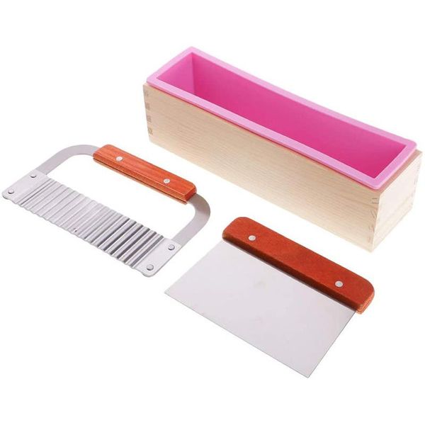 craft tools flexible rectangle soap silicone loaf mold wood box and wavy straight scraper cutter cutting tool making supplies
craft tools flexible rectangle soap silicone loaf mold wood box and wavy straight scraper cutter cutting tool making supplies
