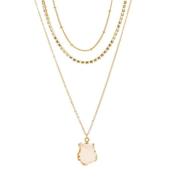 chains alloy delicate imitation natural stone minimalism multilayer gold pendant necklace jewerly gift for women, Silver
chains alloy delicate imitation natural stone minimalism multilayer gold pendant necklace jewerly gift for women, Silver