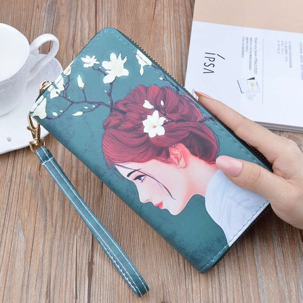 printed wallet women's long zipper 2021 korean student fashion large capacity mobile phone handbag, Red;black
printed wallet women's long zipper 2021 korean student fashion large capacity mobile phone handbag, Red;black