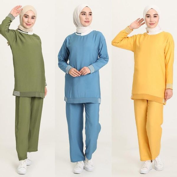 women's two piece pants pleated waist tracksuit suit plain long sleeve elastic zero collar seasonal color women muslim fashion hijab cl, White
women's two piece pants pleated waist tracksuit suit plain long sleeve elastic zero collar seasonal color women muslim fashion hijab cl, White