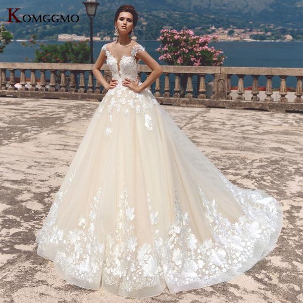other wedding dresses luxury lace appliques tulle cathedral train dress elegant illusion o-neck backless cap sleeve bridal ball gown, White
other wedding dresses luxury lace appliques tulle cathedral train dress elegant illusion o-neck backless cap sleeve bridal ball gown, White