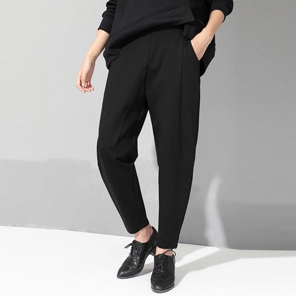 women's pants & capris women clothes 2021 spring black high elastic waist harem loose pockets patchwork casual trousers fashions street, Black;white
women's pants & capris women clothes 2021 spring black high elastic waist harem loose pockets patchwork casual trousers fashions street, Black;white